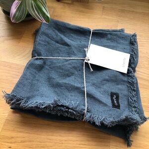 Bundle of 6 Blue BEAUTIFUL 100% Natural Rustic Lithuanian Linen Napkins NWT